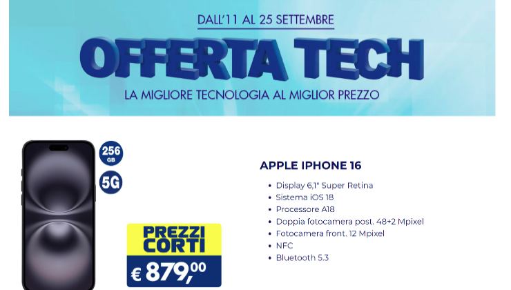 iPhone 16 volantino Esselunga