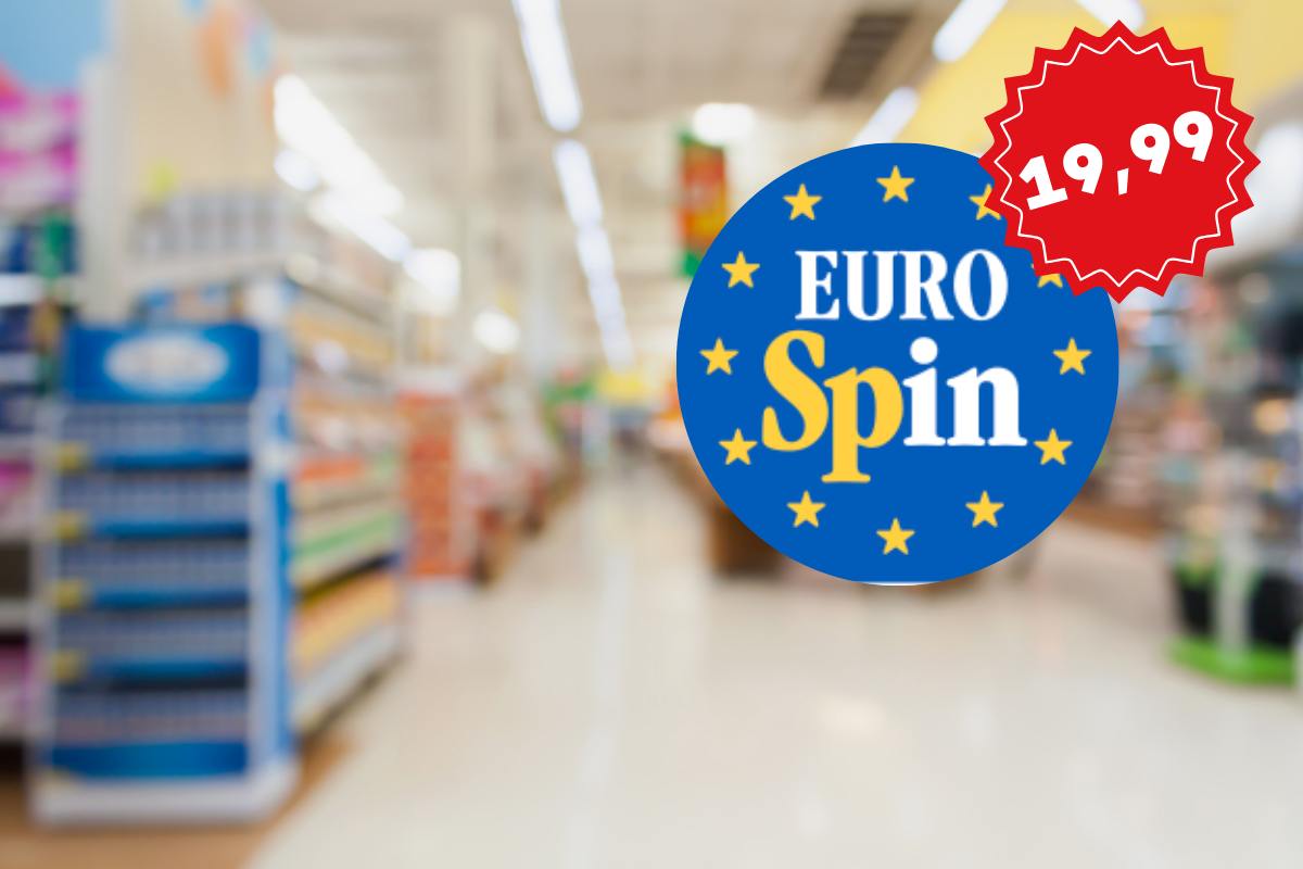 interno supermercato e logo Eurospin