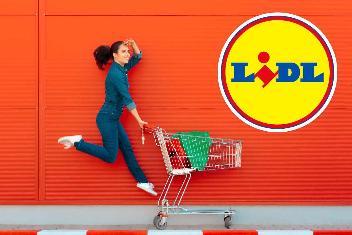 donna con carrello logo Lidl