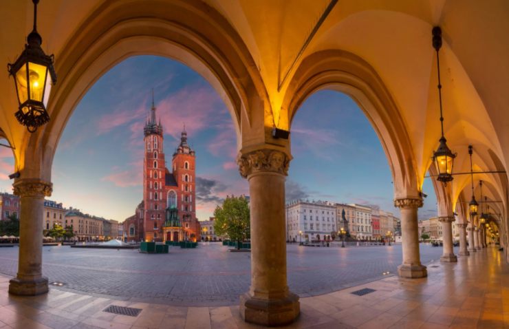 una piazza di cracovia
