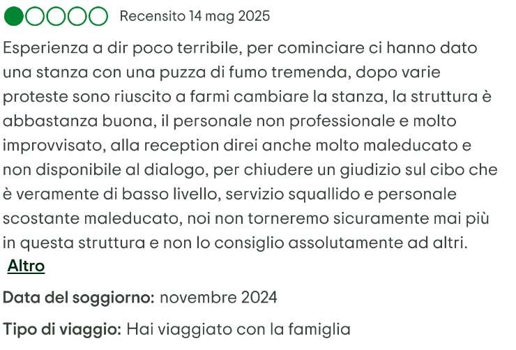 recensione hotel
