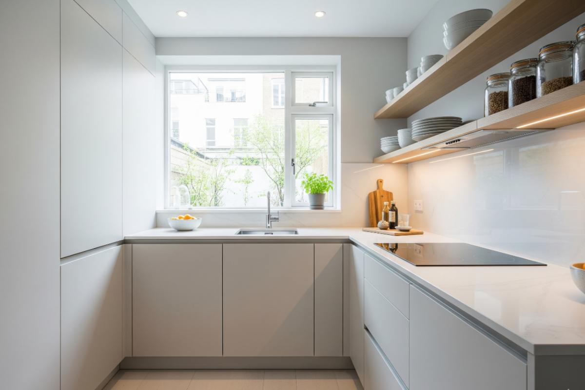 una cucina piccola ma ben organizzata