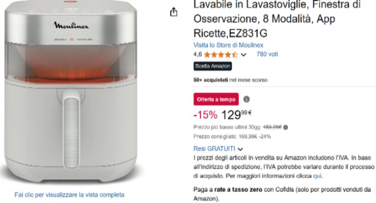 friggitrice ad aria Moulinex