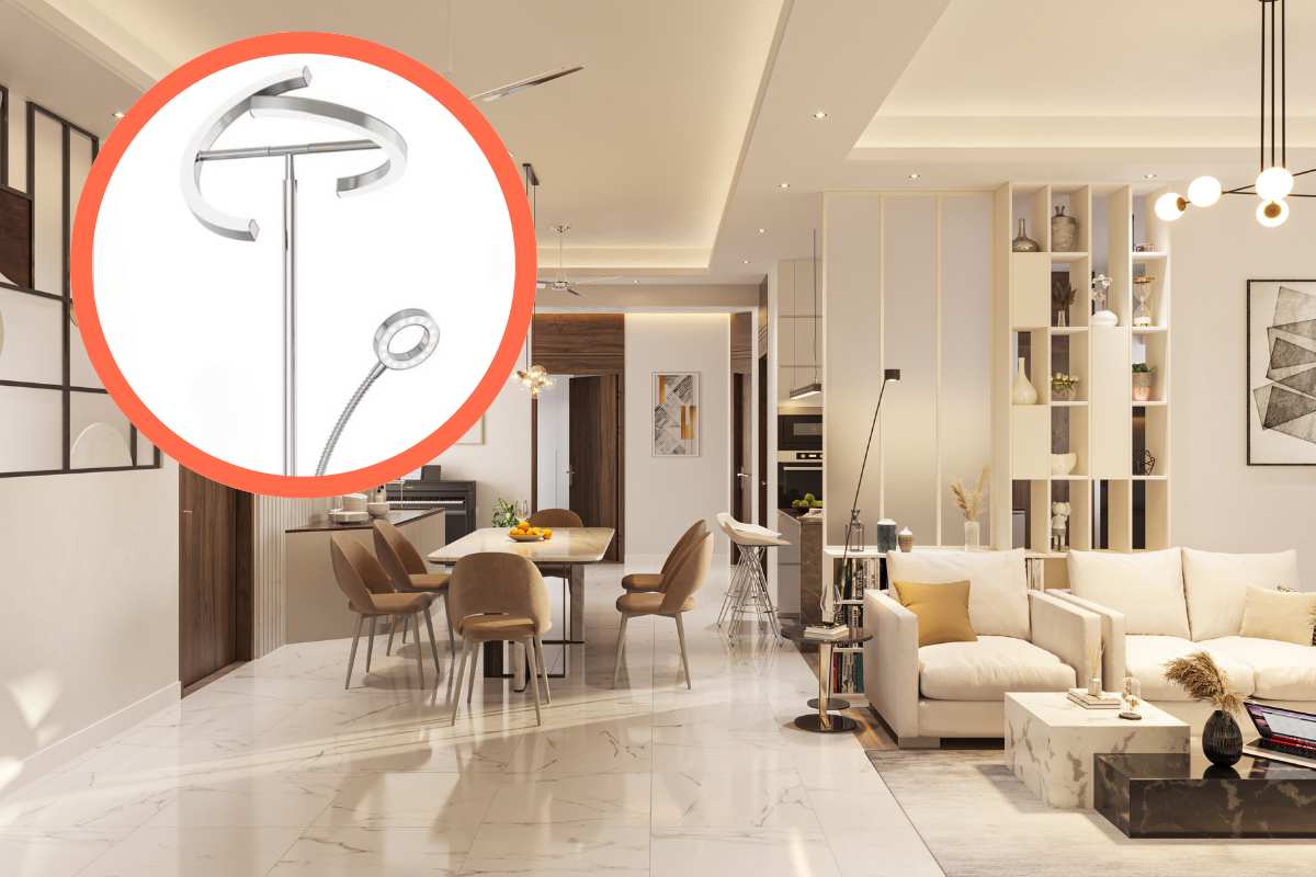 soggiorno elegante con lampada