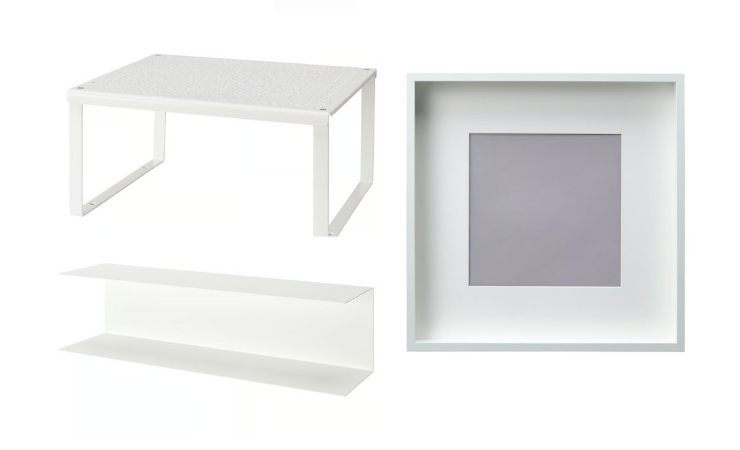 Divisorio, scaffale e cornice Ikea 