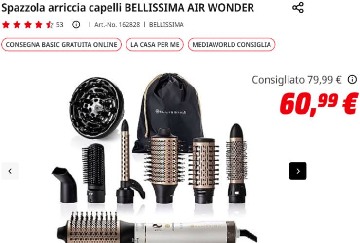 spazzola arriccia capelli Bellissima
