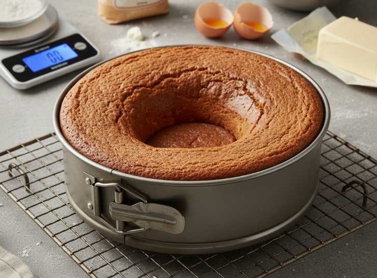 una torta sprofondata in centro perché non cotta bene