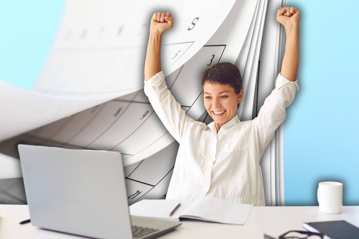 calendario e donna al computer