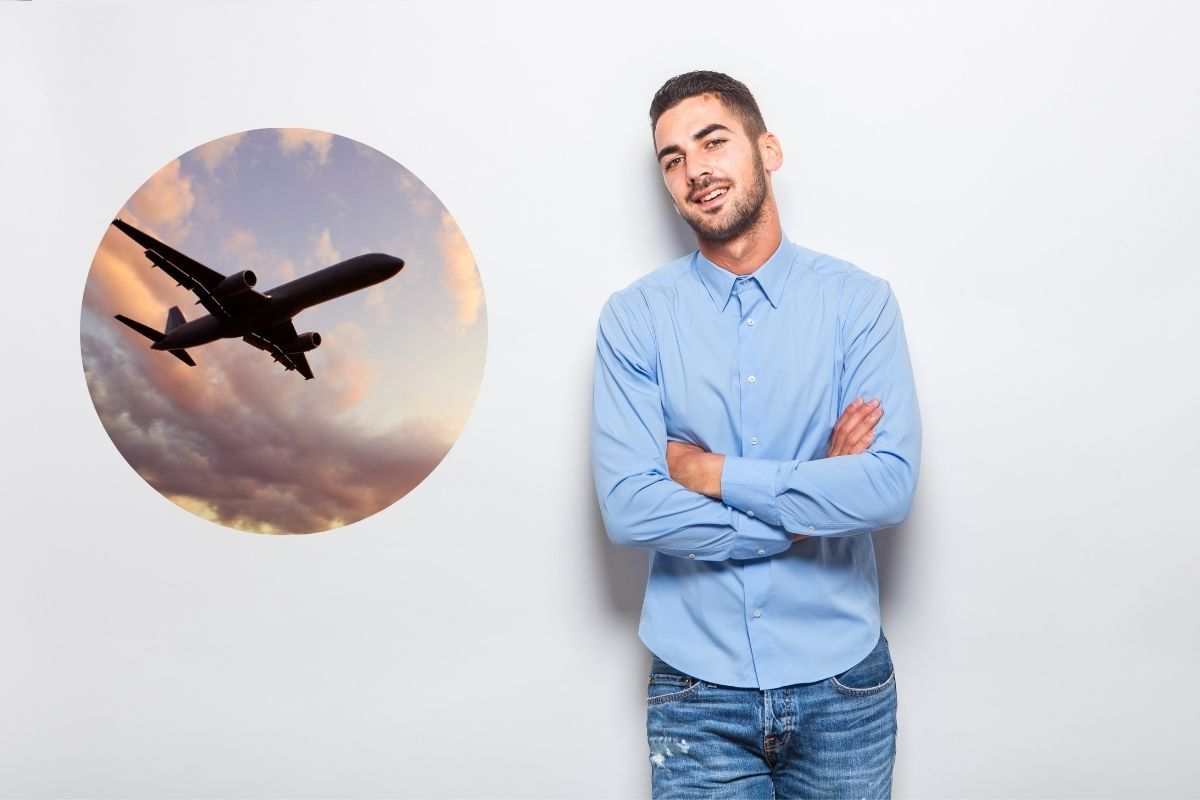 uomo e aereo